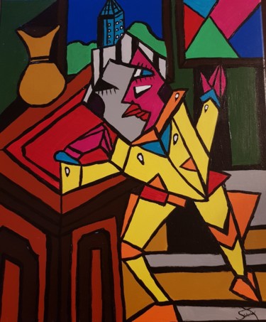 Peinture intitulée ""Picadonio"" par Sidonio Figueira, Œuvre d'art originale, Acrylique Monté sur Châssis en bois