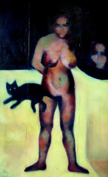 Peinture intitulée "LES YEUX DU CHAT" par Dov Melloul, Œuvre d'art originale, Huile