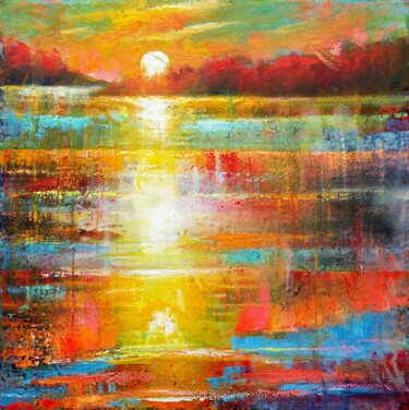 Malerei mit dem Titel "Sunset 06" von Valdemart, Original-Kunstwerk, Öl