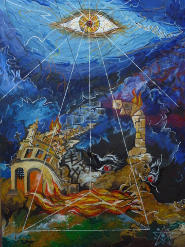 Pintura titulada "Hell's Gate" por Dragos Bagia, Obra de arte original, Oleo