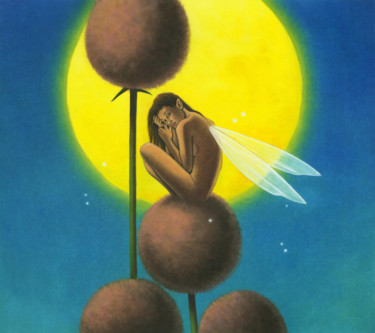 Картина под названием "night-fairy.jpg" - Stacy Drum, Подлинное произведение искусства, Масло