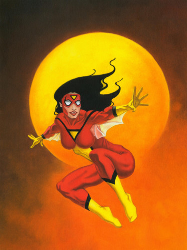 Pintura titulada "marvels-spiderwoman…" por Stacy Drum, Obra de arte original, Oleo