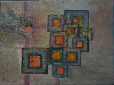 Peinture intitulée "Dix carrés dans un…" par Monique Ducarton, Œuvre d'art originale, Acrylique