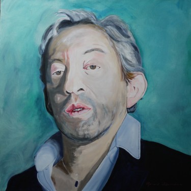 Pittura intitolato "Serge Gainsbourg" da Gérard Duchêne, Opera d'arte originale, Acrilico Montato su Telaio per barella in l…