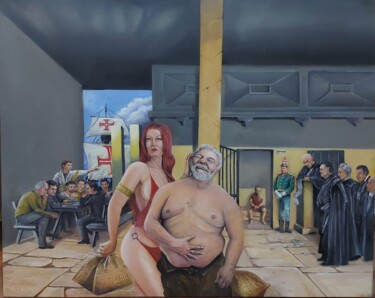 Pintura titulada "A soltura do rei" por Dudutattoo Eduardo, Obra de arte original, Oleo Montado en Bastidor de camilla de ma…