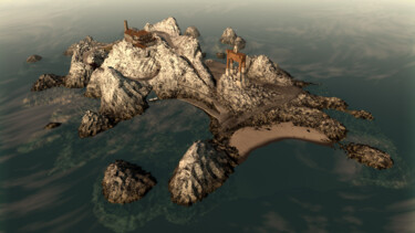 제목이 "AtelierFORTE Island"인 디지털 아트 Duilio Forte로, 원작, 3D 모델링