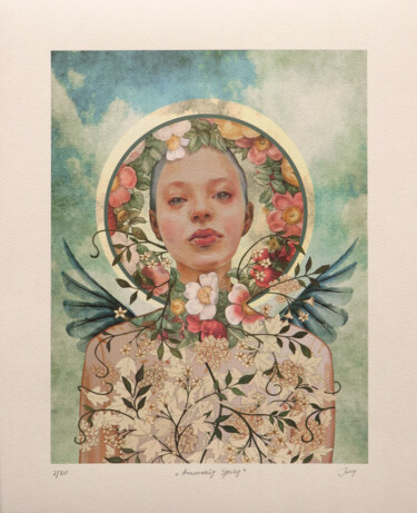 Estampas & grabados titulada "Announcing Spring" por Dunja Jung, Obra de arte original, Impresión digital