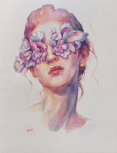 绘画 标题为“Blinded by Spring” 由Dunja Jung, 原创艺术品, 水彩