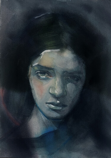 Ζωγραφική με τίτλο "Into the light" από Dunja Jung, Αυθεντικά έργα τέχνης, Ακουαρέλα