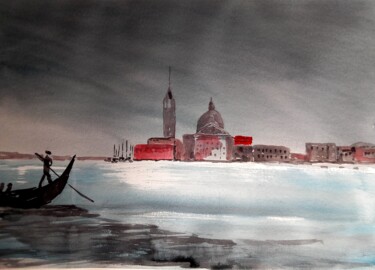 Pittura intitolato "Venise" da Dupicard, Opera d'arte originale, Acquarello