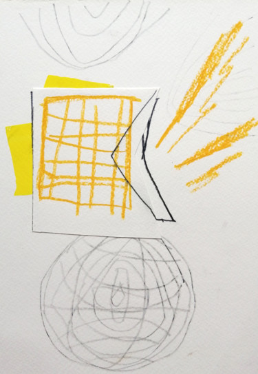 Tekening getiteld "Yellow grid" door Dusan Stosic, Origineel Kunstwerk, Potlood