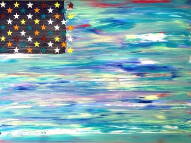 Malarstwo zatytułowany „California Ocean Fl…” autorstwa Dutch Montana, Oryginalna praca, Olej Zamontowany na Drewniana rama…