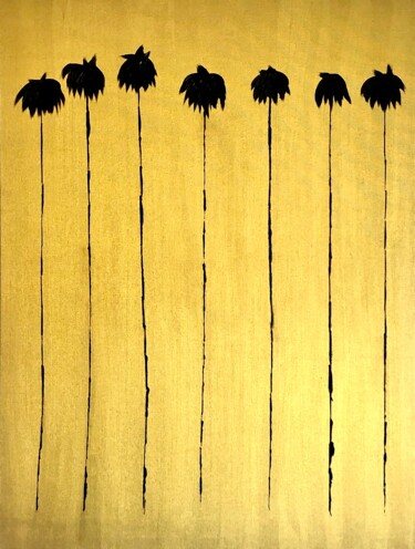 Pintura intitulada "Lucky 7 Palms #8 -…" por Dutch Montana, Obras de arte originais, Óleo