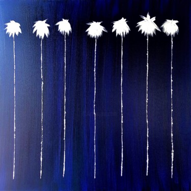 Painting titled "Lucky 7 Palms #17" by Dutch Montana, Original Artwork, Oil