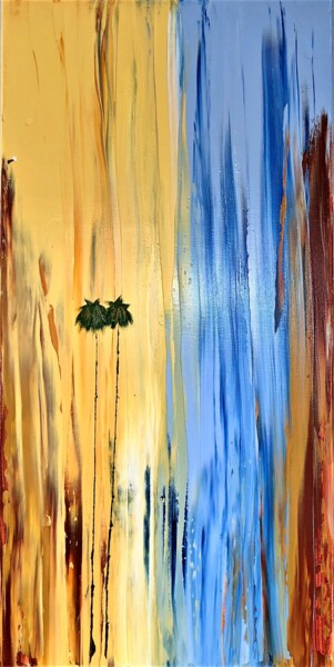 Painting titled "Laguna Beach Canyon…" by Dutch Montana, Original Artwork, Oil Mounted on Wood Stretcher frame