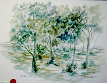 Peinture intitulée "Un coin de forêt" par Monique Dutter-Lemierre, Œuvre d'art originale