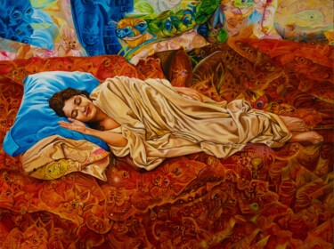 Pintura titulada "Chönyd Bardo" por Dylan Vera, Obra de arte original, Oleo Montado en Bastidor de camilla de madera