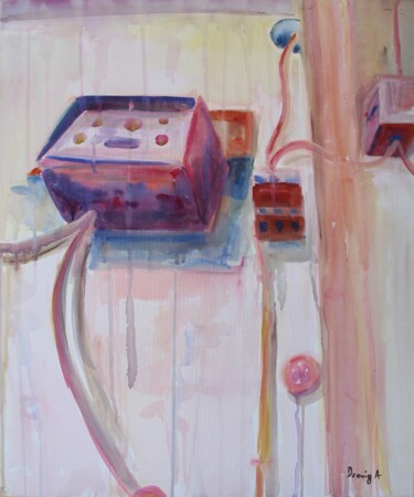 Malerei mit dem Titel "Feminine Electric W…" von Dzovig Arnelian, Original-Kunstwerk, Acryl