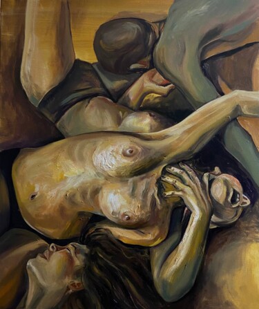Pittura intitolato "Emotions tear me ap…" da Anastazja Dżupina, Opera d'arte originale, Olio