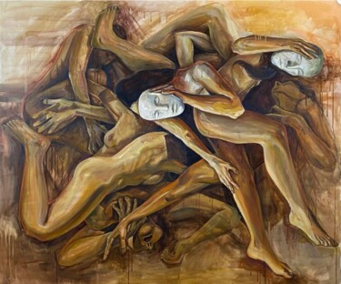 Картина под названием "Inferno" - Anastazja Dżupina, Подлинное произведение искусства, Масло