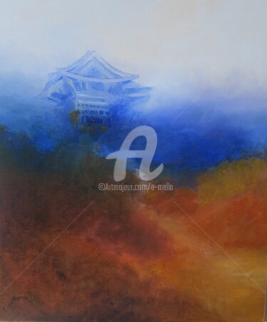 Картина под названием ""Le-temple bleu" 40…" - Eliane Boivin, Подлинное произведение искусства, Масло