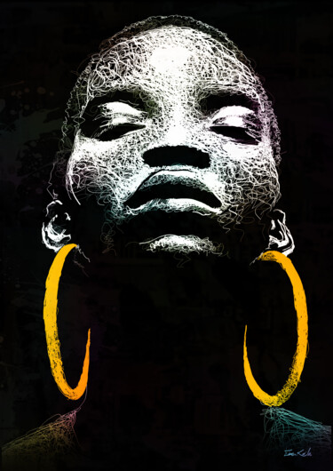 Arts numériques intitulée "black is beautiful…" par Eben Kela, Œuvre d'art originale, Travail numérique 2D