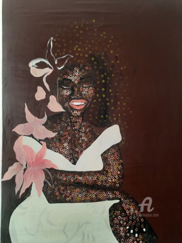 绘画 标题为“Bloom of a woman” 由Ebenezer Kwesi Ofori Appiah, 原创艺术品, 丙烯