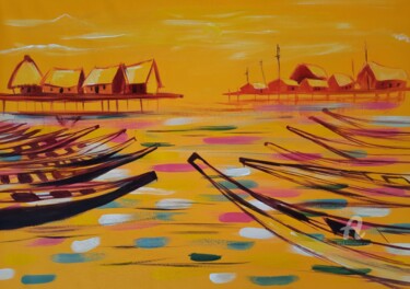 Painting titled "Anapa Odo" by Ebenezer Kwesi Ofori Appiah, Original Artwork, Acrylic