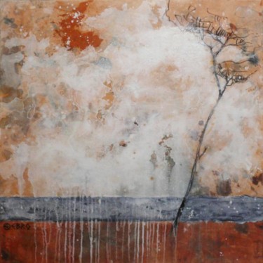 Peinture intitulée "Mer et pin" par Ebro, Œuvre d'art originale