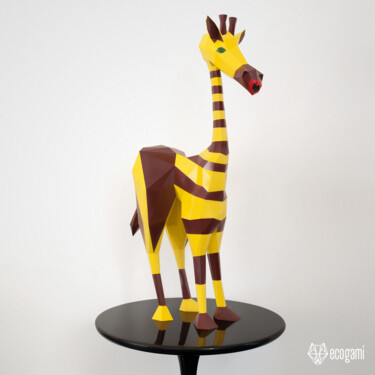 Sculpture intitulée "Raffe, sculpture pa…" par Ecogami, Œuvre d'art originale, Papier