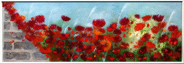 Painting titled "Flower Meadow" by Edelgard Schroer, Original Artwork, Acrylic Mounted on Wood Stretcher frame