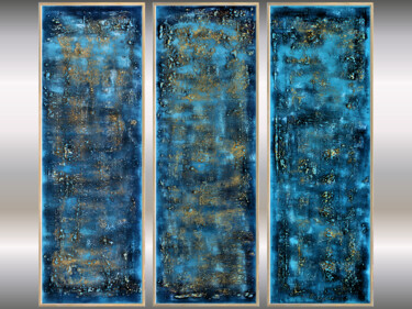 Painting titled "Blue Fantasies" by Edelgard Schroer, Original Artwork, Acrylic Mounted on Wood Stretcher frame