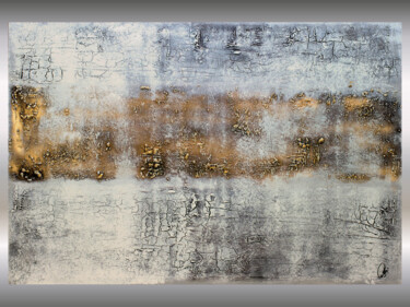 Painting titled "Golden Reflections" by Edelgard Schroer, Original Artwork, Acrylic Mounted on Wood Stretcher frame