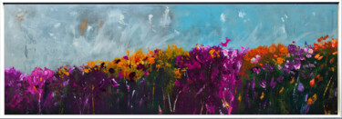 Painting titled "Pradera de Flores" by Edelgard Schroer, Original Artwork, Acrylic Mounted on Wood Stretcher frame