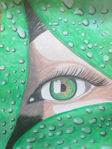 Dessin intitulée "El Ojo" par Edem Artista, Œuvre d'art originale, Aquarelle