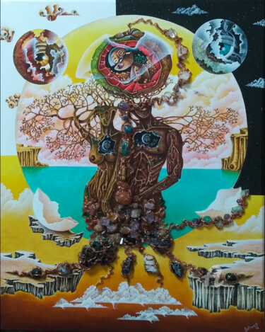Malerei mit dem Titel "Tree of Life (Trium)" von Edgar Guillermo Soteras Figueroa, Original-Kunstwerk, Acryl Auf Keilrahmen…