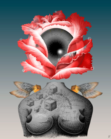 Digitale Kunst getiteld "BLOOD DROP" door Edgar Guillermo Soteras Figueroa, Origineel Kunstwerk, Digitaal Schilderwerk