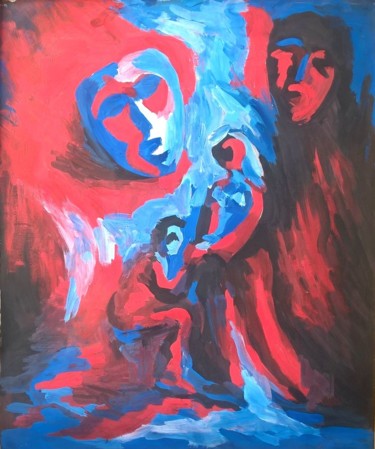 Schilderij getiteld "The  love game" door Edgar Nazaryan, Origineel Kunstwerk, Gouache