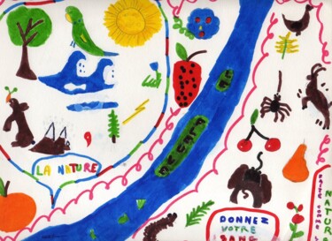 Drawing titled "Donner votre sang" by Edith Bos Boyer (EDITH DONC), Original Artwork, Marker