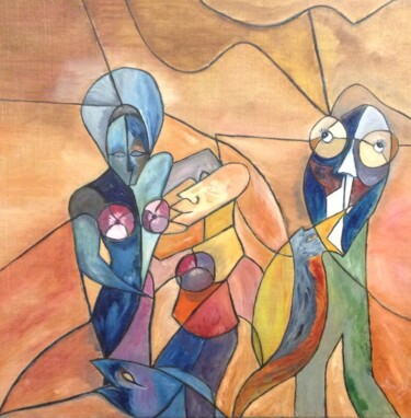 Malarstwo zatytułowany „Tangomanie” autorstwa Edith Chitrit, Oryginalna praca, Olej