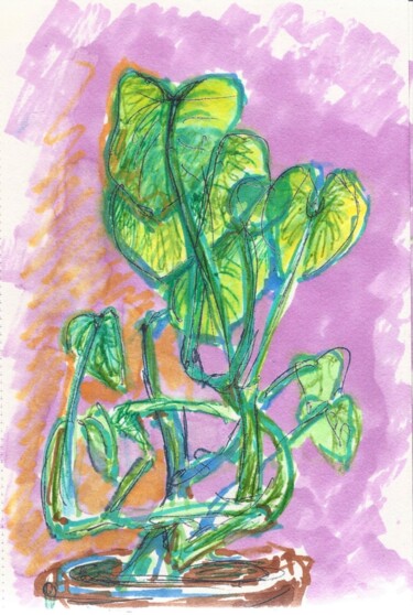 Rysunek zatytułowany „Philodendron 1” autorstwa Edith Donc, Oryginalna praca, Marker