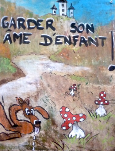 Painting titled "Âme d'enfant" by Edith Donc, Original Artwork, Acrylic