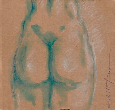 Rysunek zatytułowany „Fessier carton” autorstwa Edith Donc, Oryginalna praca, Atrament