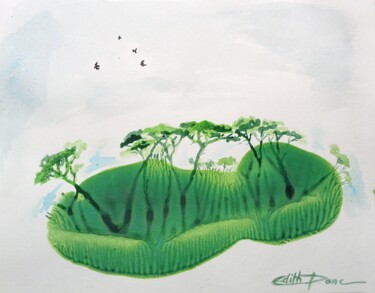 Obrazy i ryciny zatytułowany „Mini savane” autorstwa Edith Donc, Oryginalna praca, Atrament