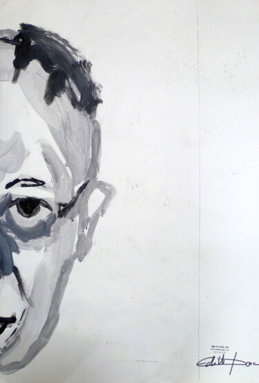 Peinture intitulée "L'autre face" par Edith Donc, Œuvre d'art originale, Encre