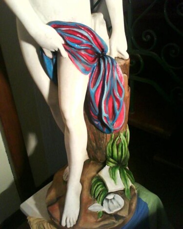 Peinture intitulée "Peinture sur statue" par Edith Donc, Œuvre d'art originale, Acrylique
