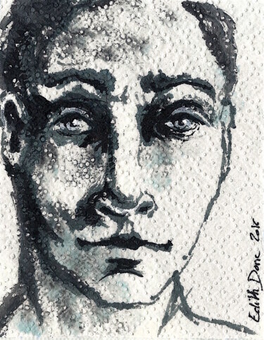 Dessin intitulée "Mike" par Edith Donc, Œuvre d'art originale, Encre