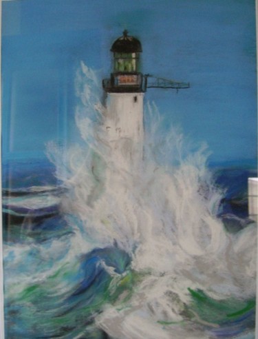 Peinture intitulée "Le phare" par Edith Guinet, Œuvre d'art originale