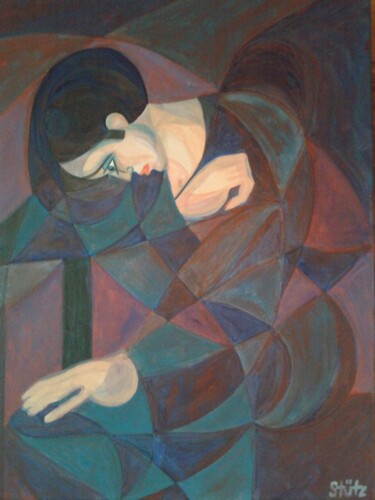 Painting titled "MELANCHOLIE" by Edith Stütz, Original Artwork, Acrylic