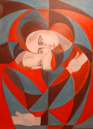 Картина под названием "UMARMUNG 3" - Edith Stütz, Подлинное произведение искусства, Масло